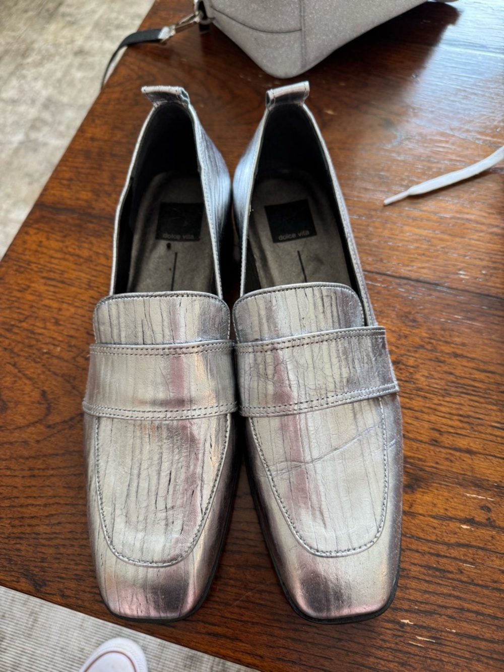 Dolce Vita Metallic Silver Women's Loafers